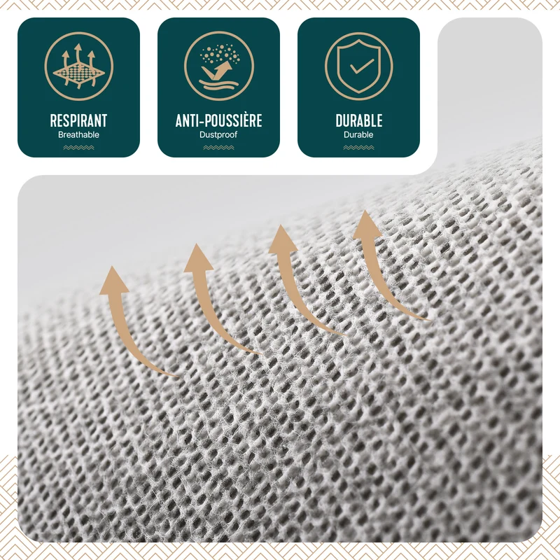 Lot de 3 Sacs de Rangement Drap de Lit Pliable 38,5x33x12cm Gris