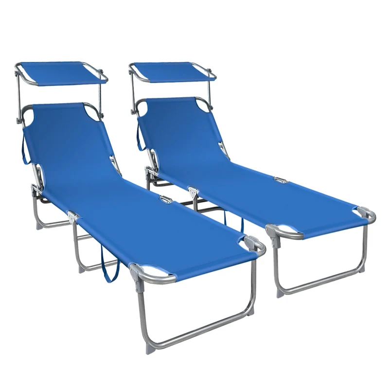 Transat pare soleil Lot de 2 pcs Bleu