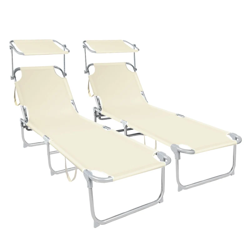 Transat pare soleil Lot de 2 pcs Beige