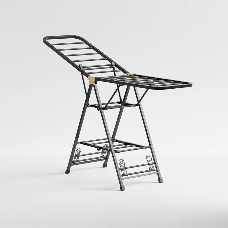 Étendoir à linge pliable en acier carbone mobile