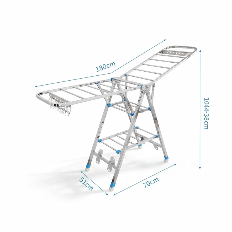 Étendoir à linge pliable inox intérieur extérieur