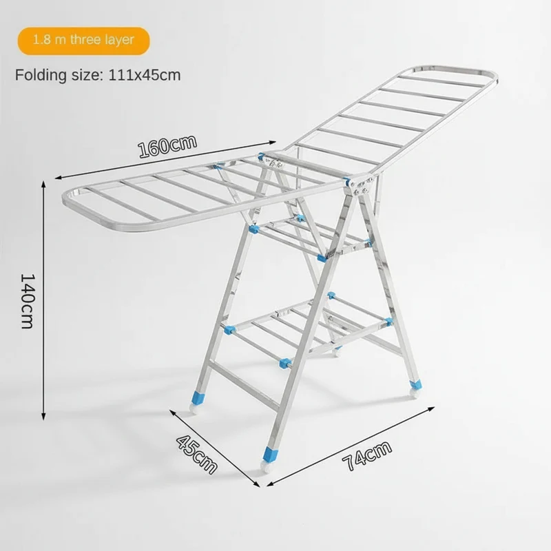 Étendoir à linge pliable inox intérieur extérieur