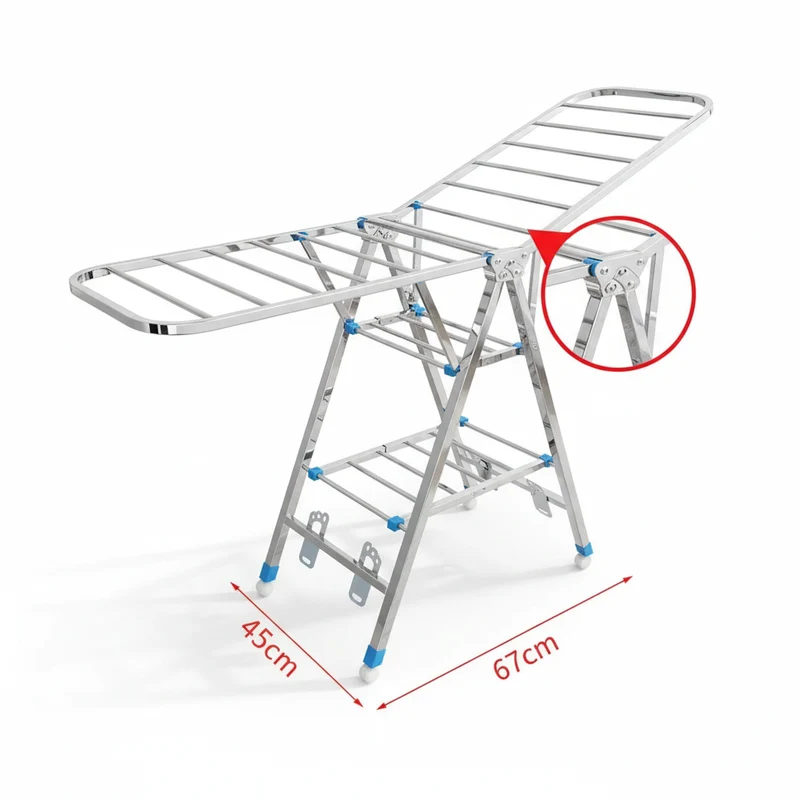 Étendoir à linge pliable inox intérieur extérieur