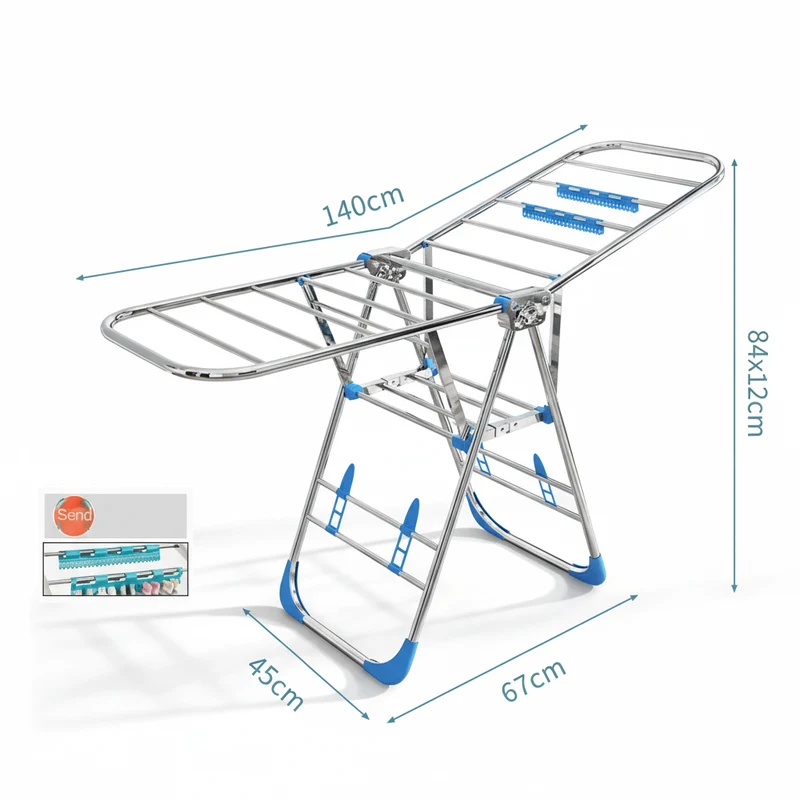 Étendoir à linge pliable inox intérieur extérieur