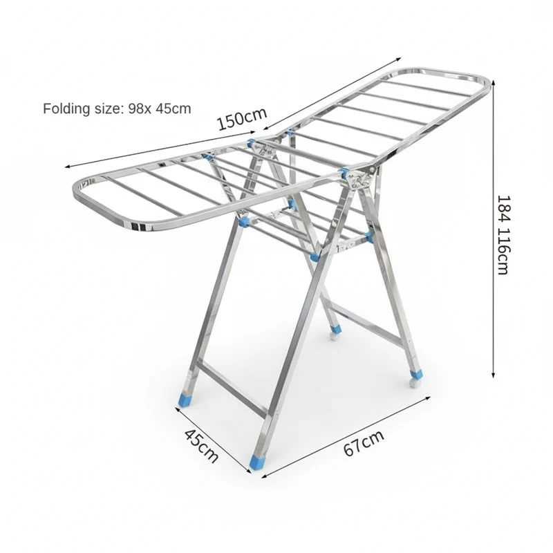Étendoir à linge pliable inox intérieur extérieur