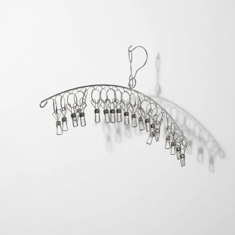 Cintre pour étendoir à linge inox avec pinces