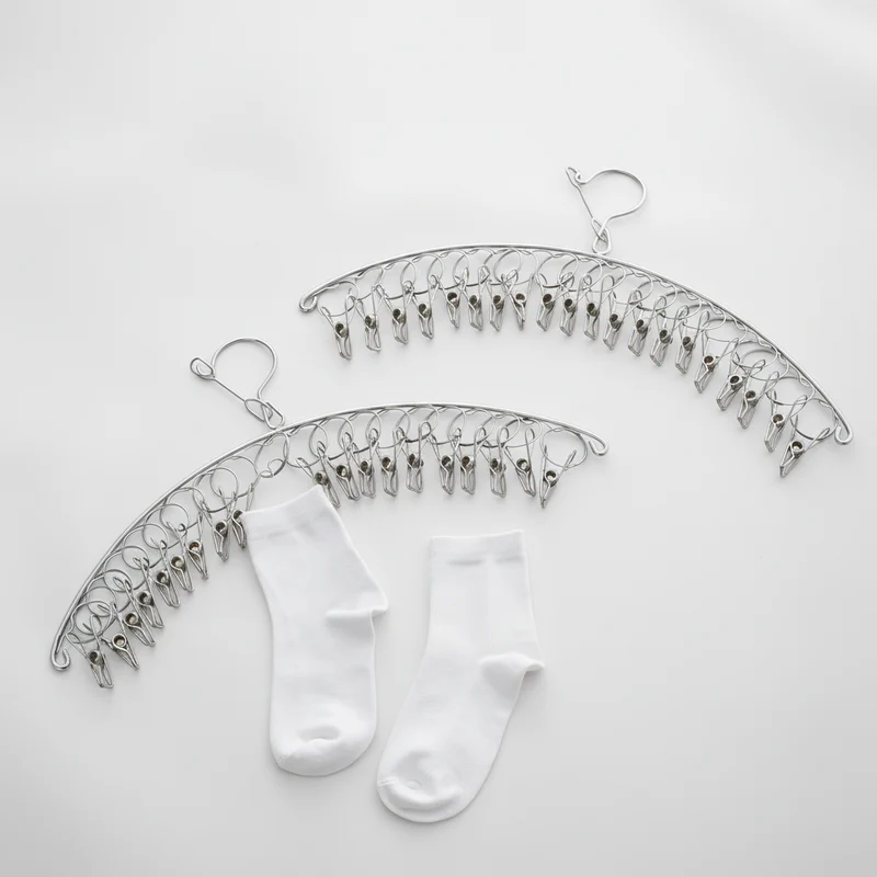Cintre pour étendoir à linge inox avec pinces