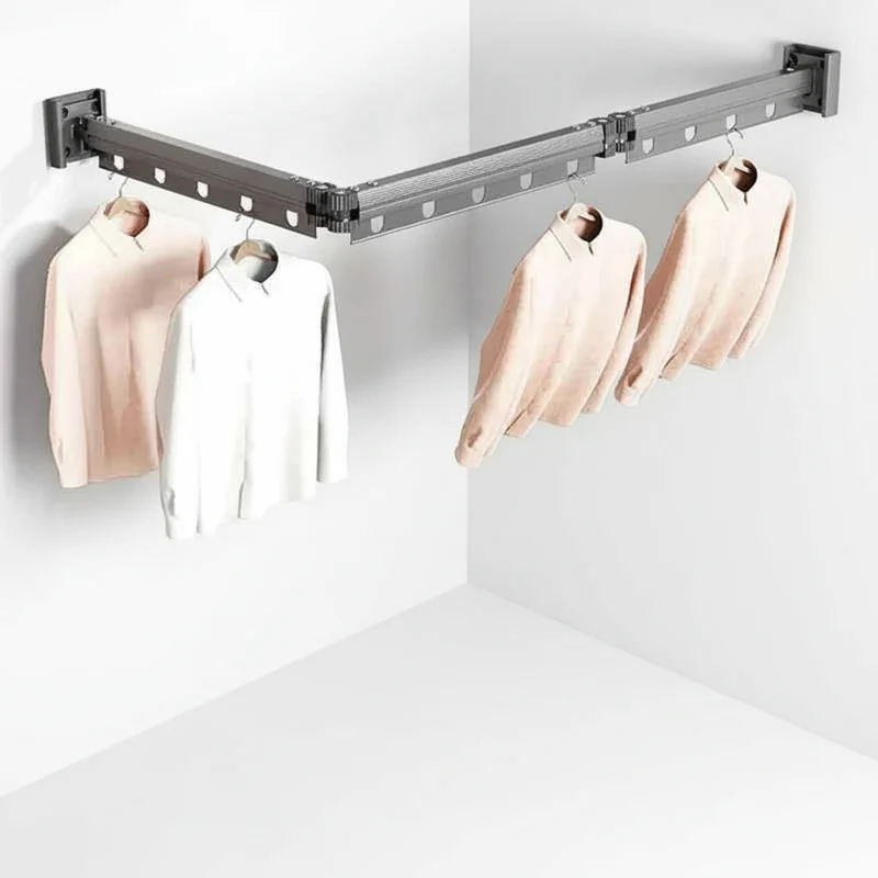 Étendoir à linge mural rabattable en aluminium