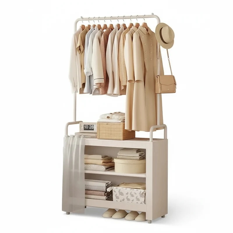 Étendoir à linge pliable avec armoire intégrée