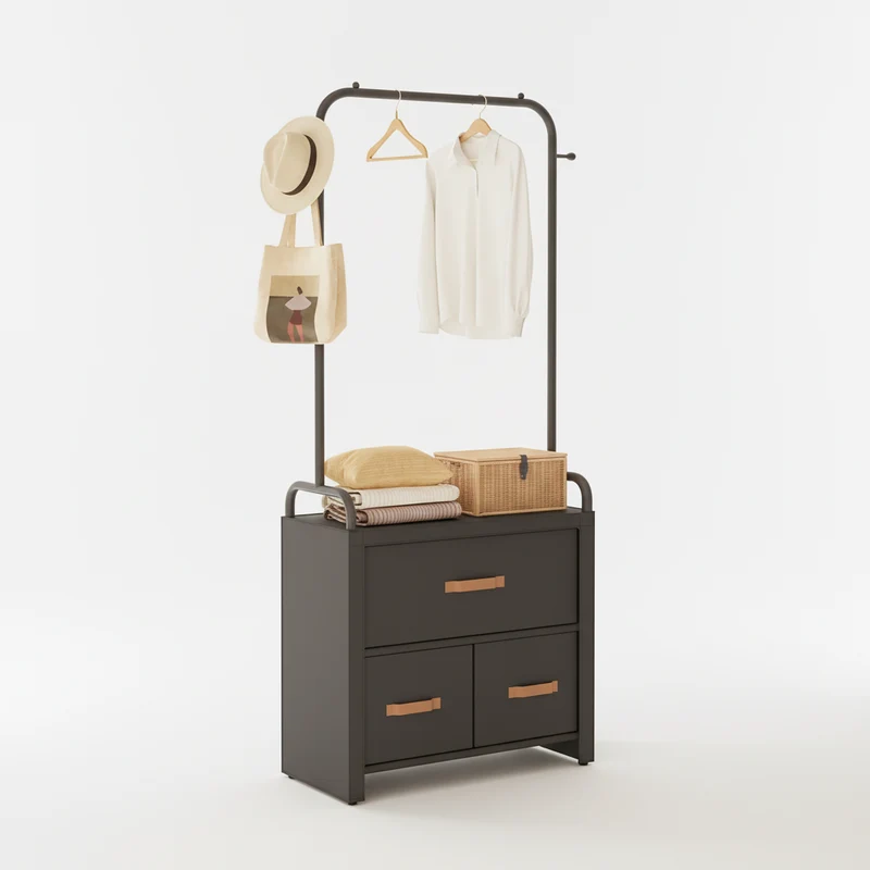 Étendoir à linge pliable avec armoire intégrée