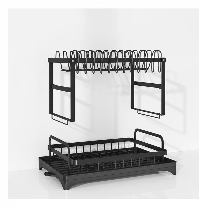 Étendoir à linge intérieur inox 2 niveaux