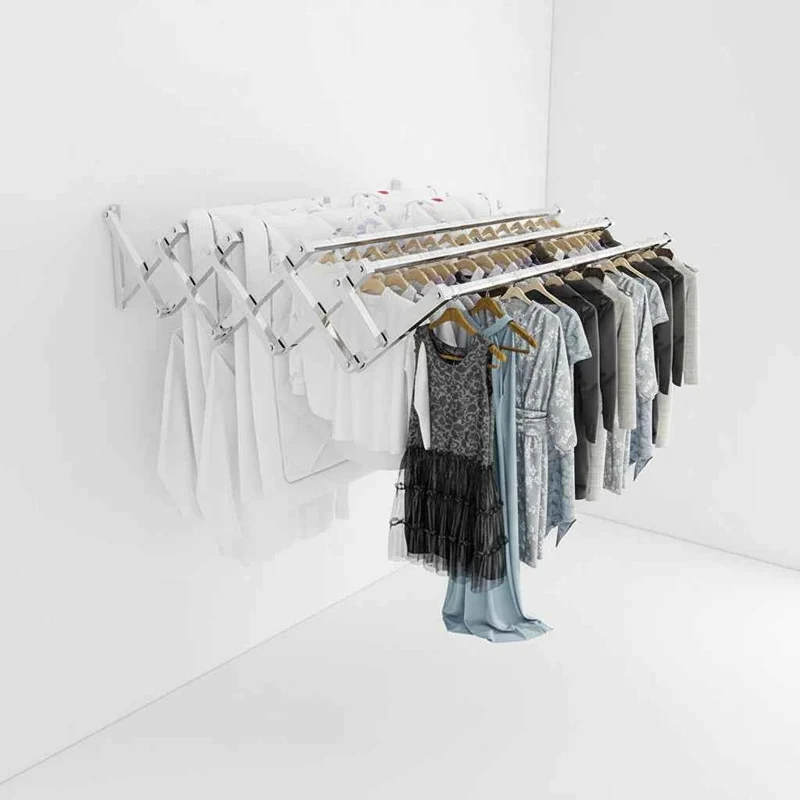 Étendoir à linge en inox pliable sans perçage