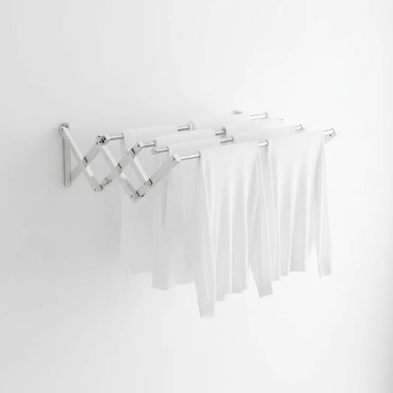 Étendoir à linge en inox pliable sans perçage