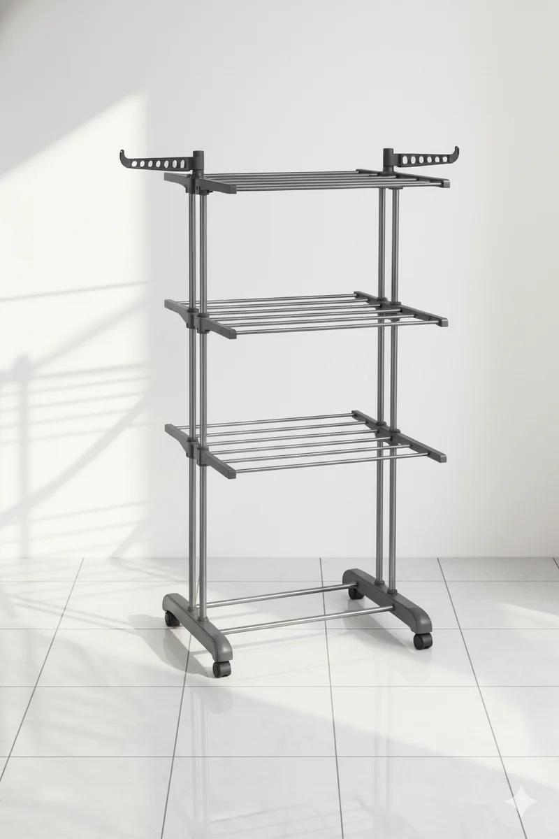Étendoir à linge tour petit format inox sur pied