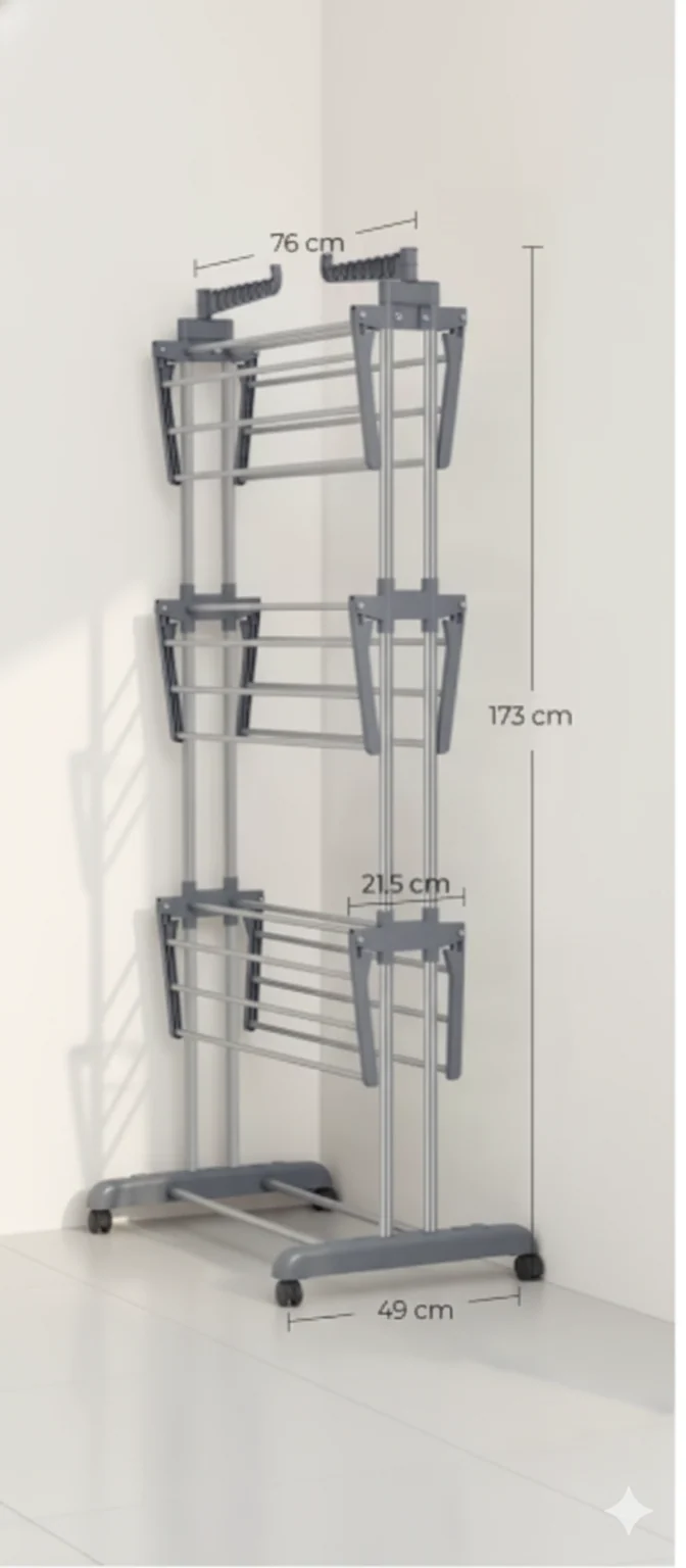 Étendoir à linge tour petit format inox sur pied
