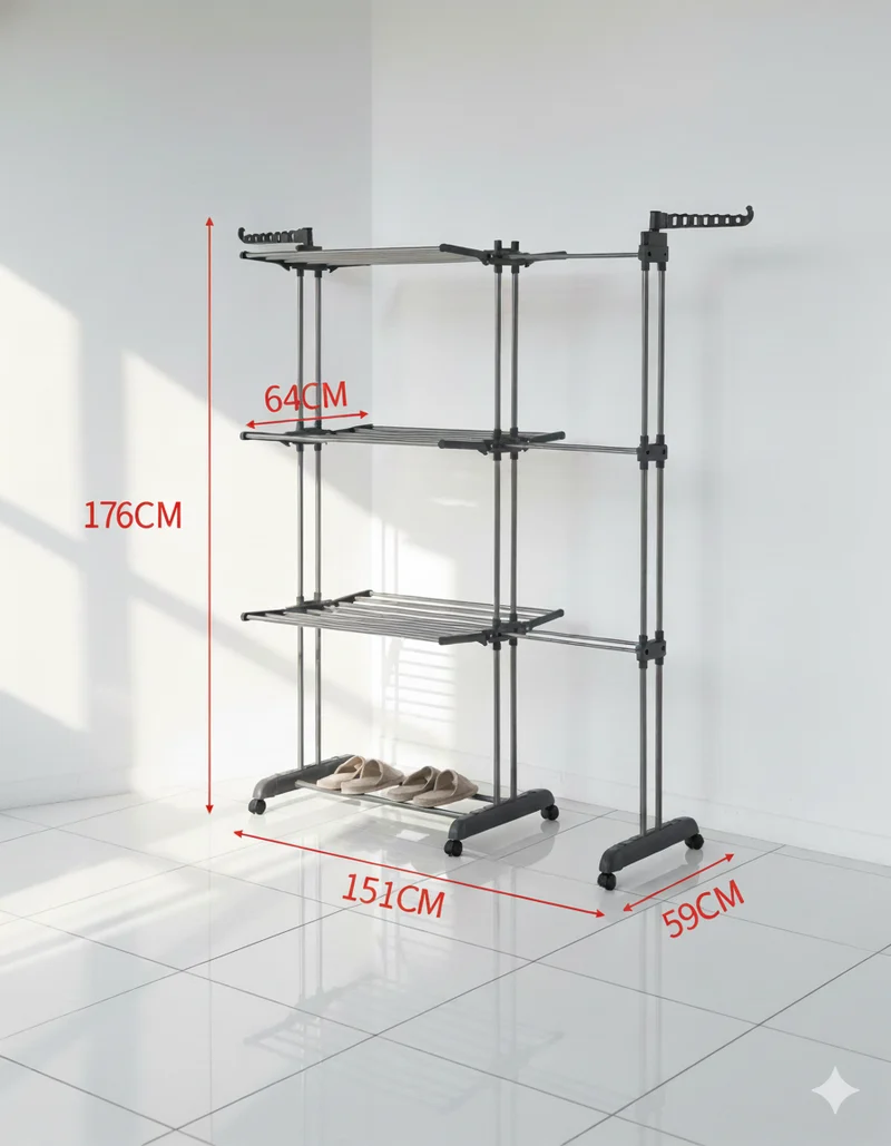 Étendoir à linge tour grand format pliable