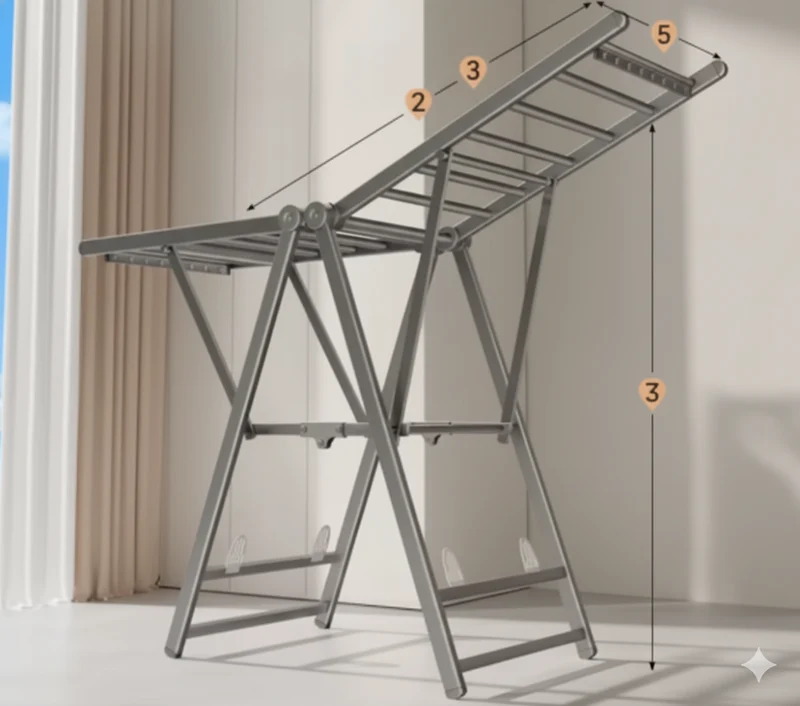 Étendoir à linge pliable double surface