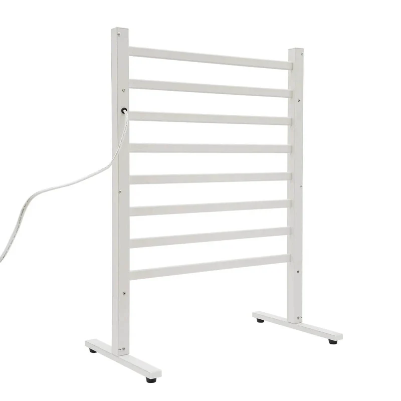 Étendoir à linge chauffant sur pied en aluminium