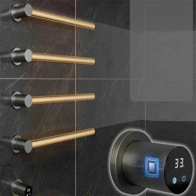 Étendoir à linge chauffant mural encastré inox