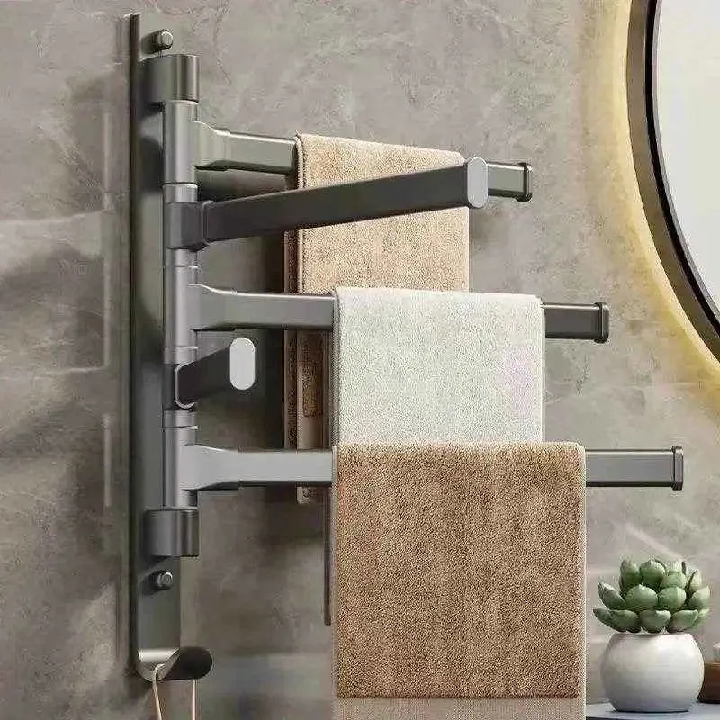 Étendoir à linge mural en aluminium trois niveaux