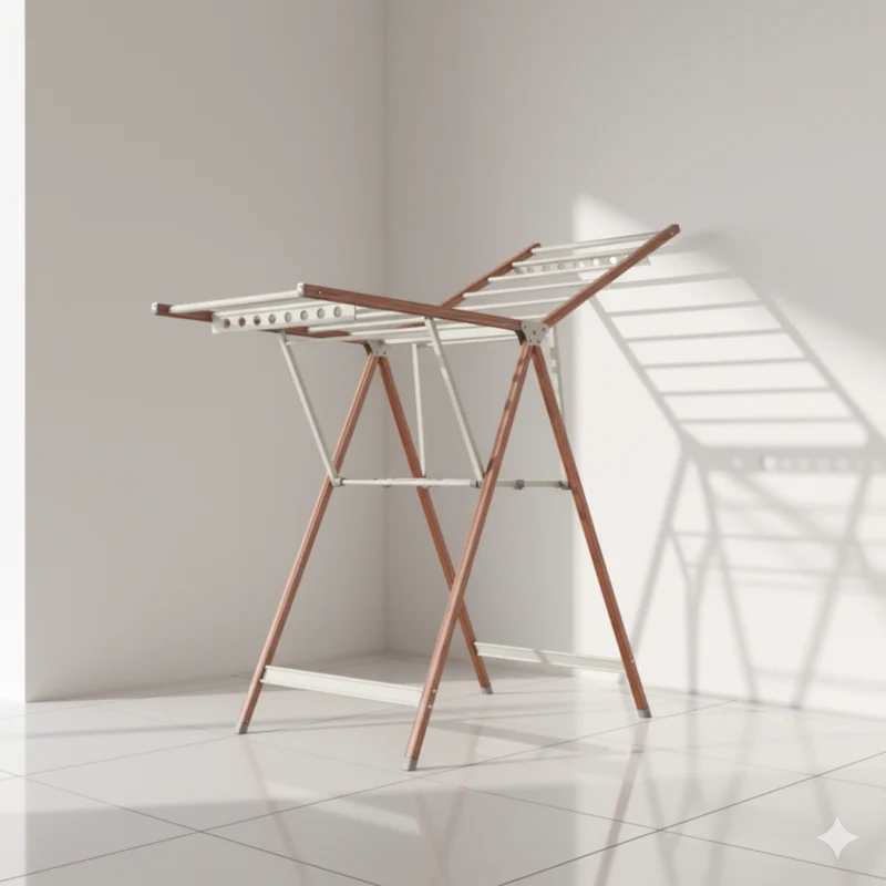 Étendoir à linge pliable en bois extensible