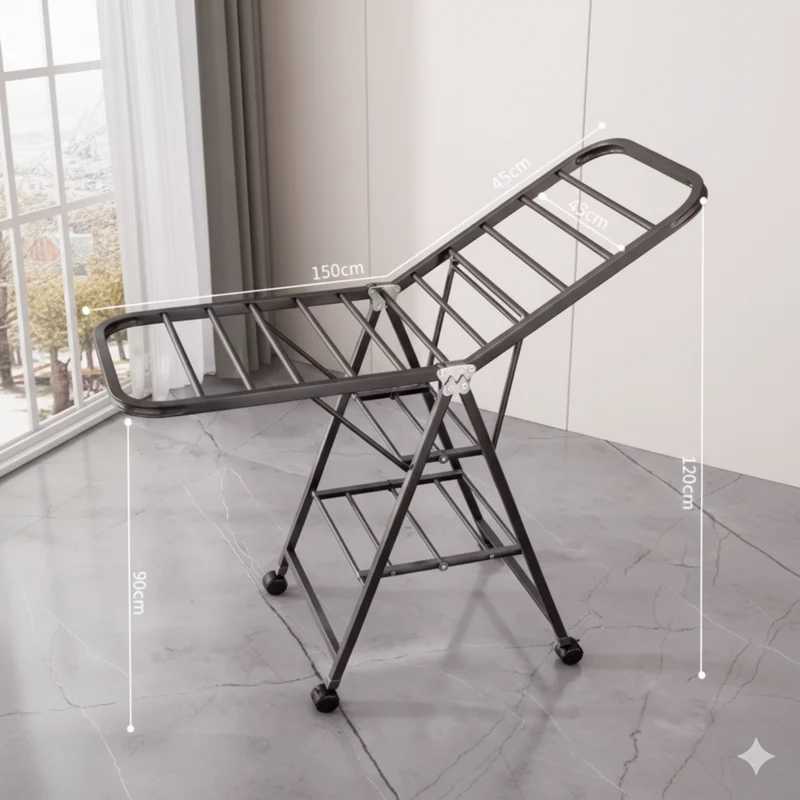 Étendoir à linge pliable en carbone triple surface