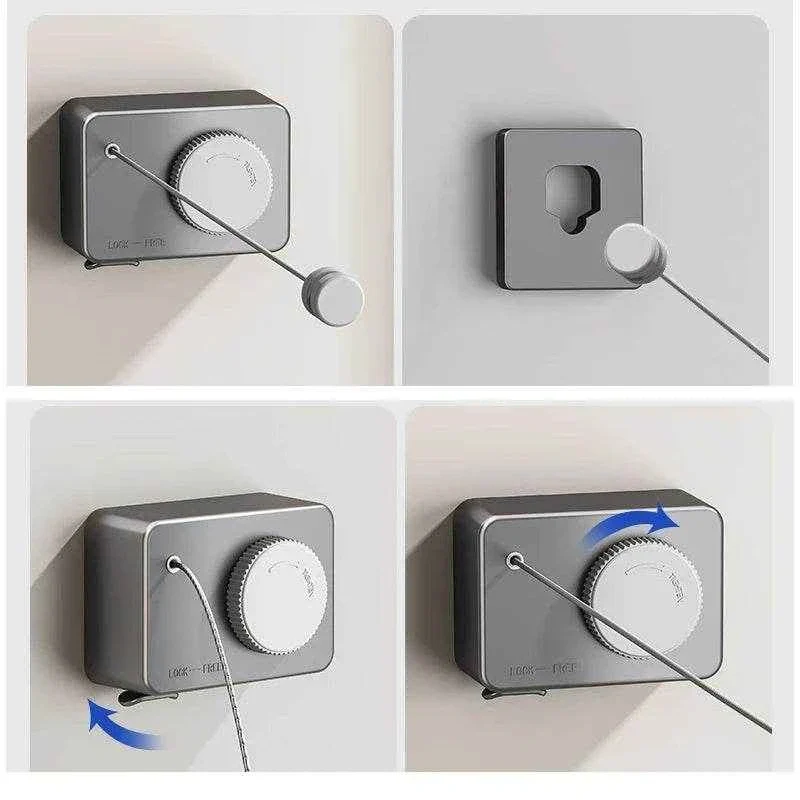 Étendoir à linge mural rétractable corde plastique