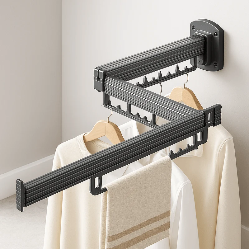 Étendoir à linge extensible mural en aluminium