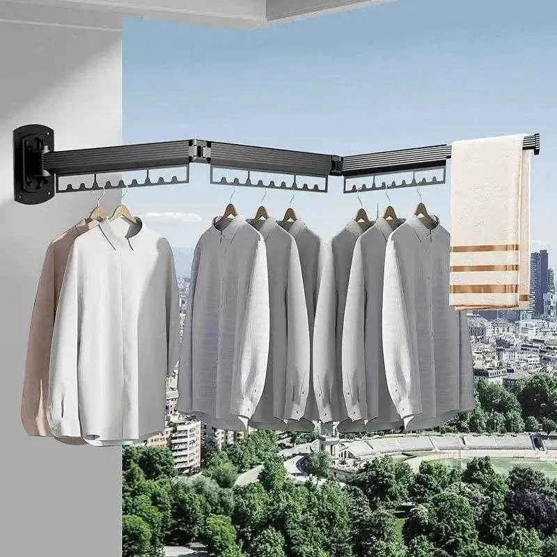 Étendoir à linge extensible mural en aluminium