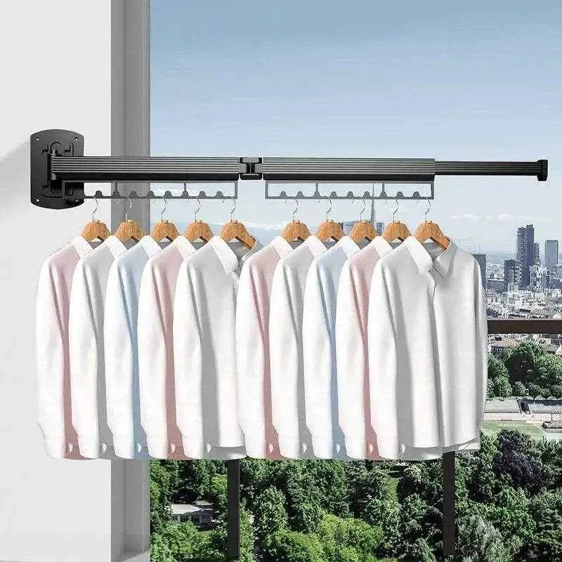 Étendoir à linge extensible mural en aluminium