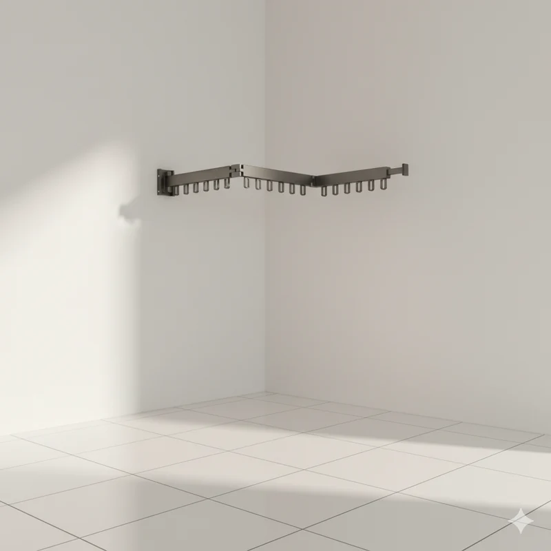 Étendoir à linge mural rabattable extensible en acier