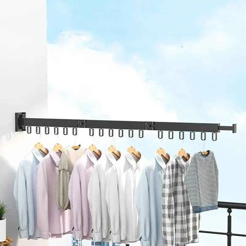 Étendoir à linge mural rabattable extensible en acier