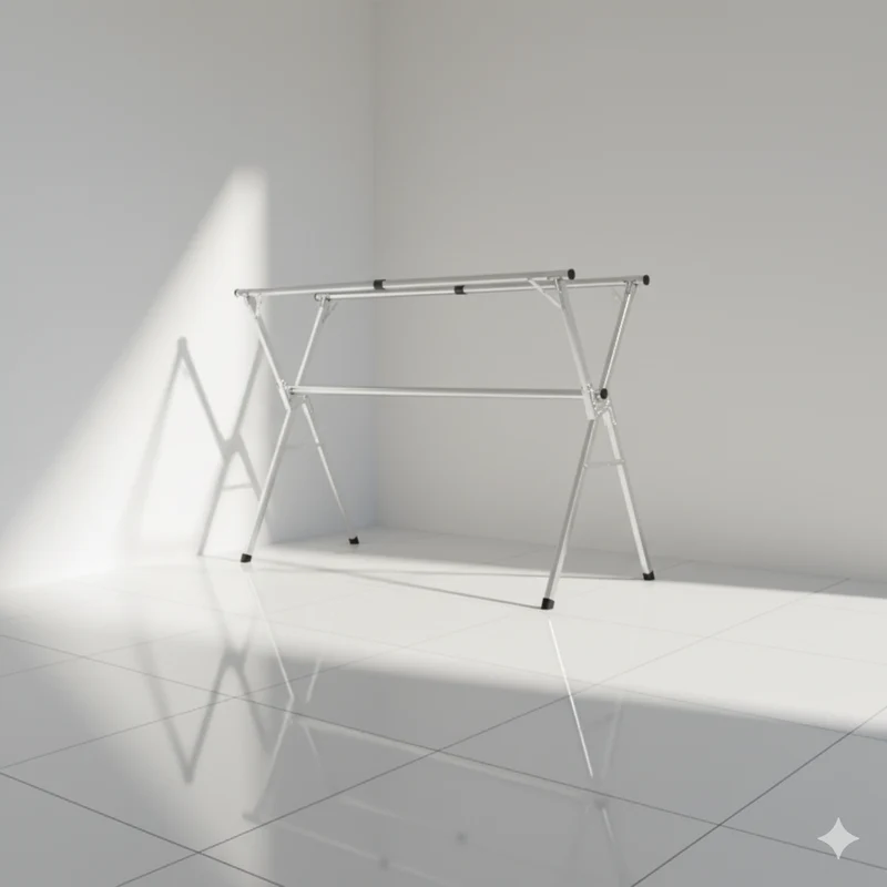 Étendoir à linge extensible sur pied en acier