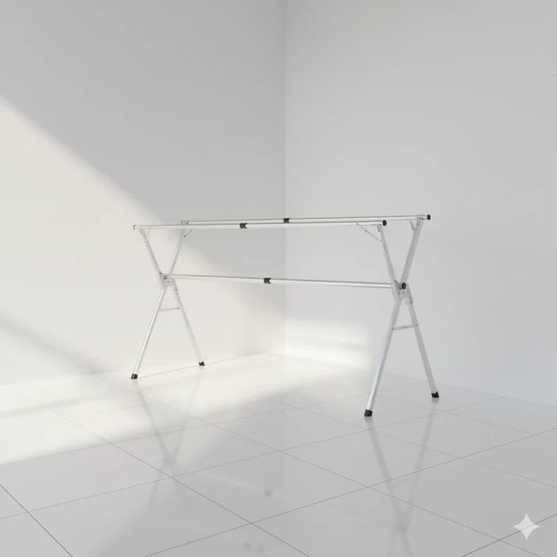 Étendoir à linge extensible sur pied en acier