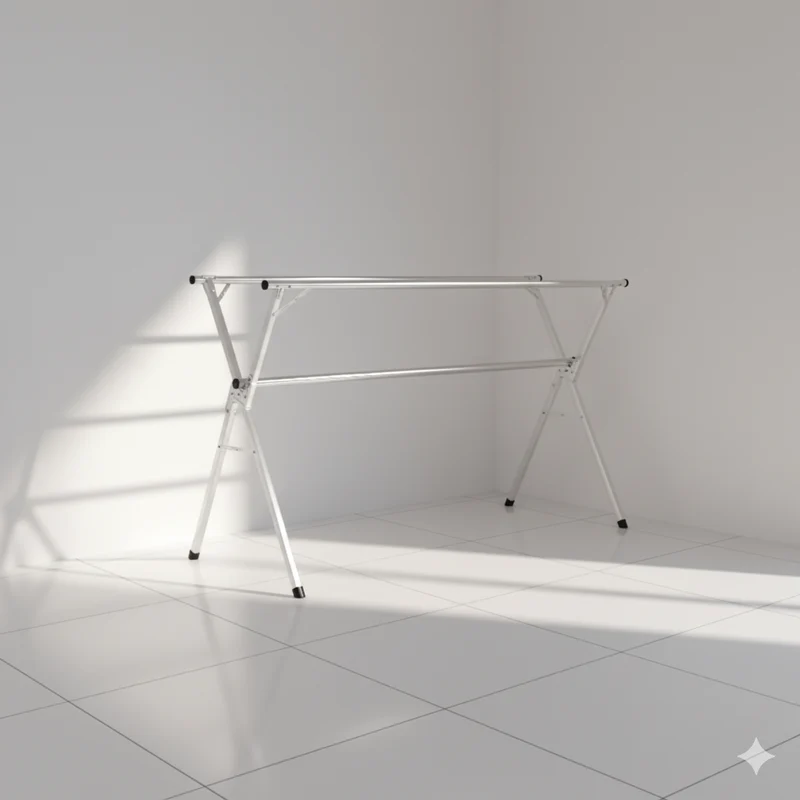 Étendoir à linge extensible sur pied en acier