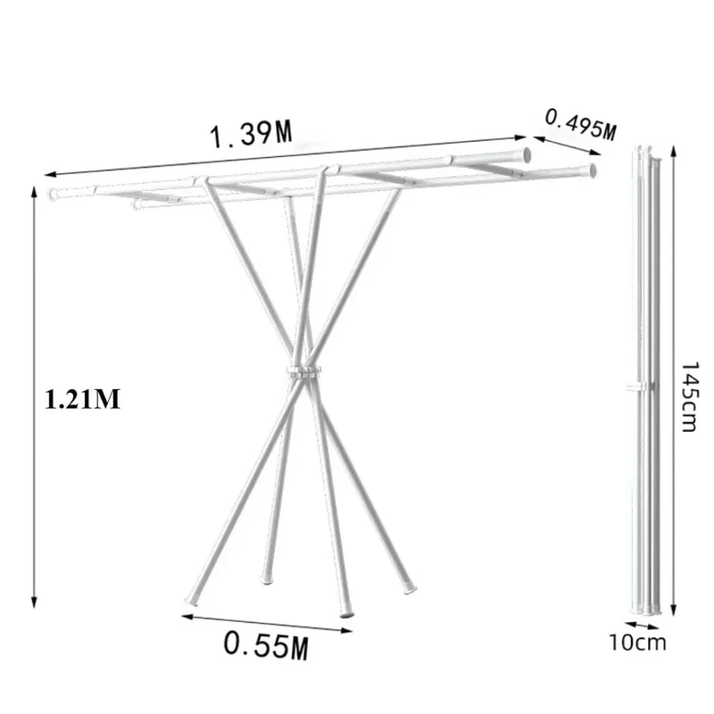 Étendoir à linge pliable en acier carbone