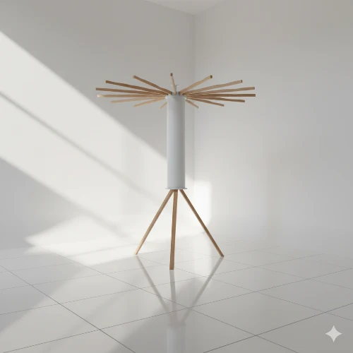 Étendoir à linge parapluie pliable en bois