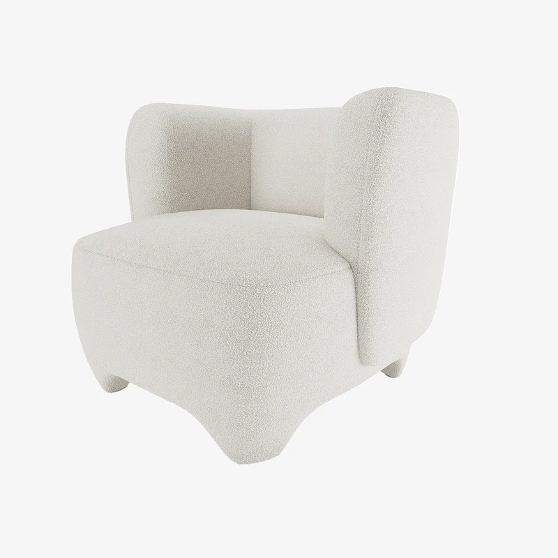 NOA - Fauteuil en laine boucl e crue