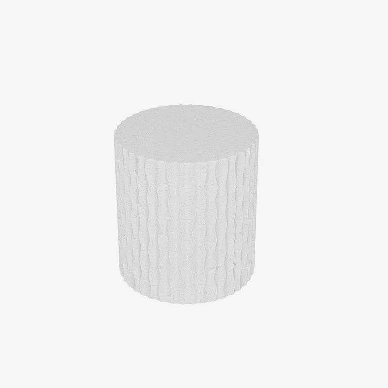 Aub pine Table d appoint blanche mouchet e en magn sie compacte