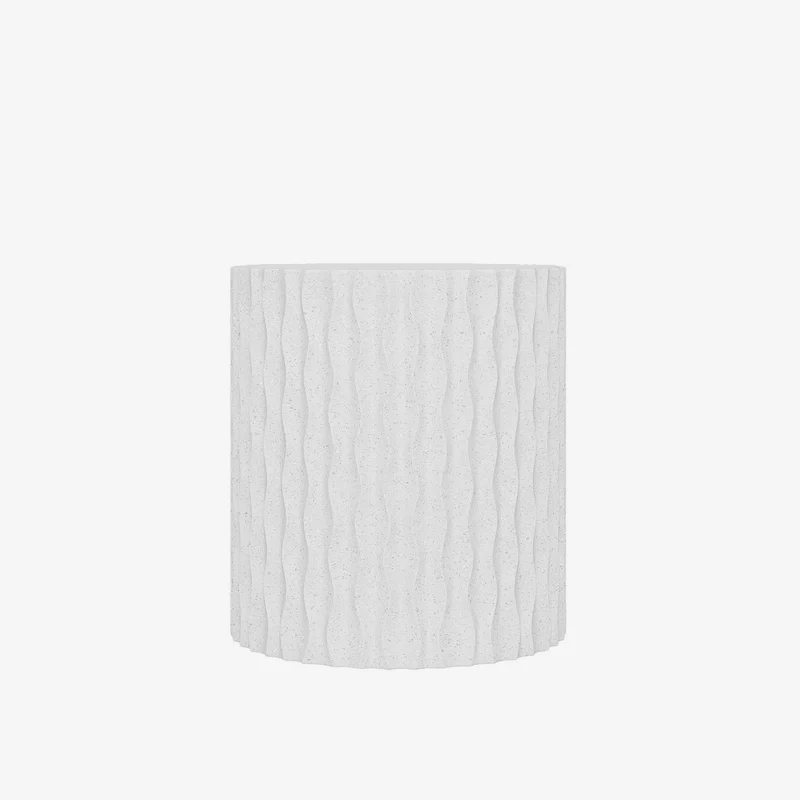 Aub pine Table d appoint blanche mouchet e en magn sie compacte