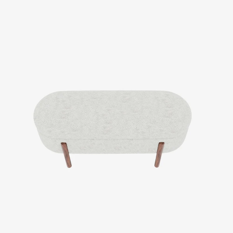 Marianne Banc coffre de rangement en tissu boucl cr me