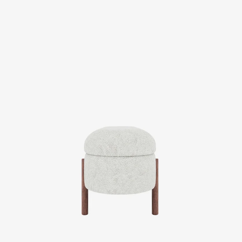 Marianne Banc coffre de rangement en tissu boucl cr me