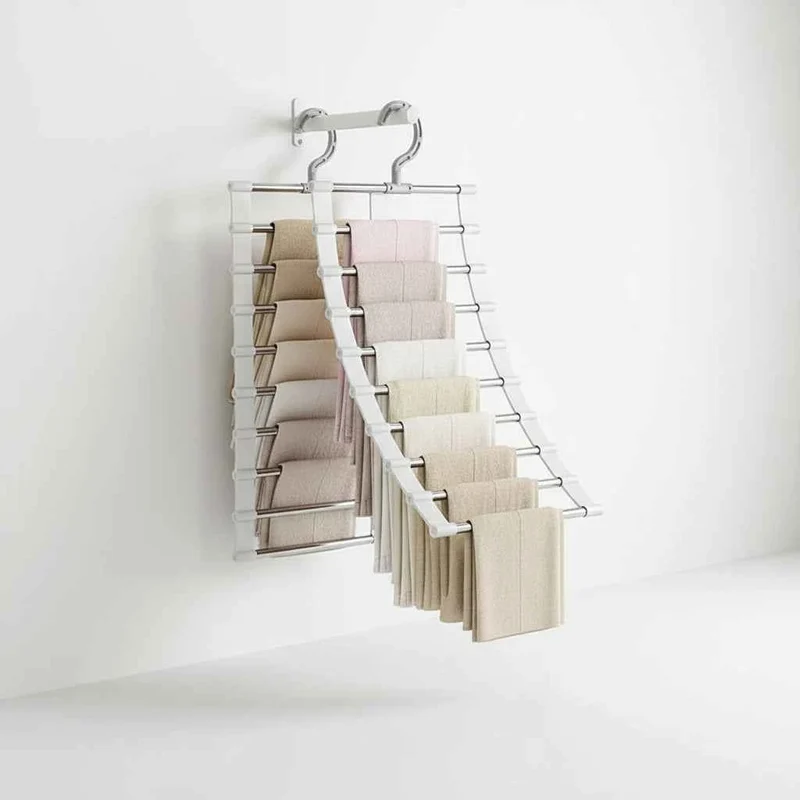 Cintre pour étendoir à linge pliable inox multi-niveaux