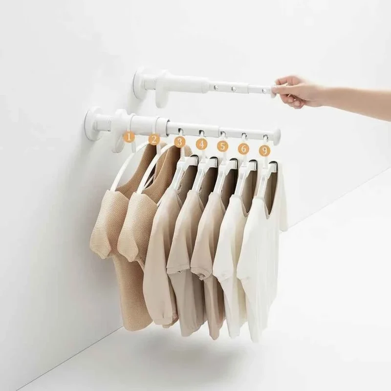 Étendoir à linge pour balcon télescopique sans perçage