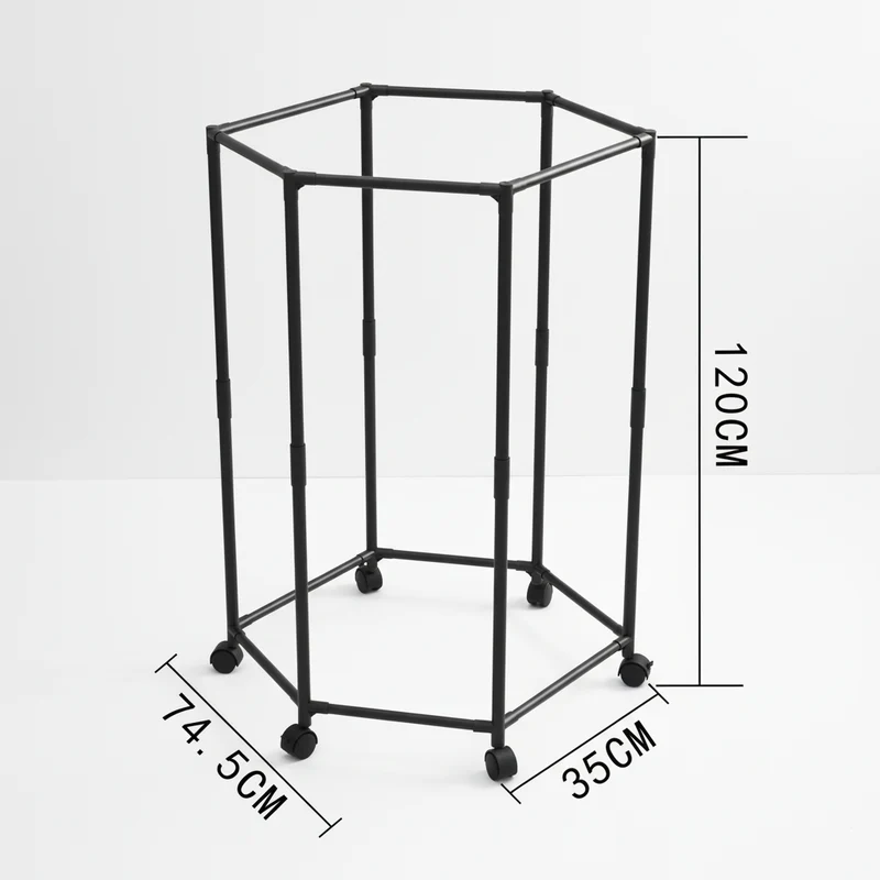 Étendoir à linge intérieur hexagonal rotatif à roulettes