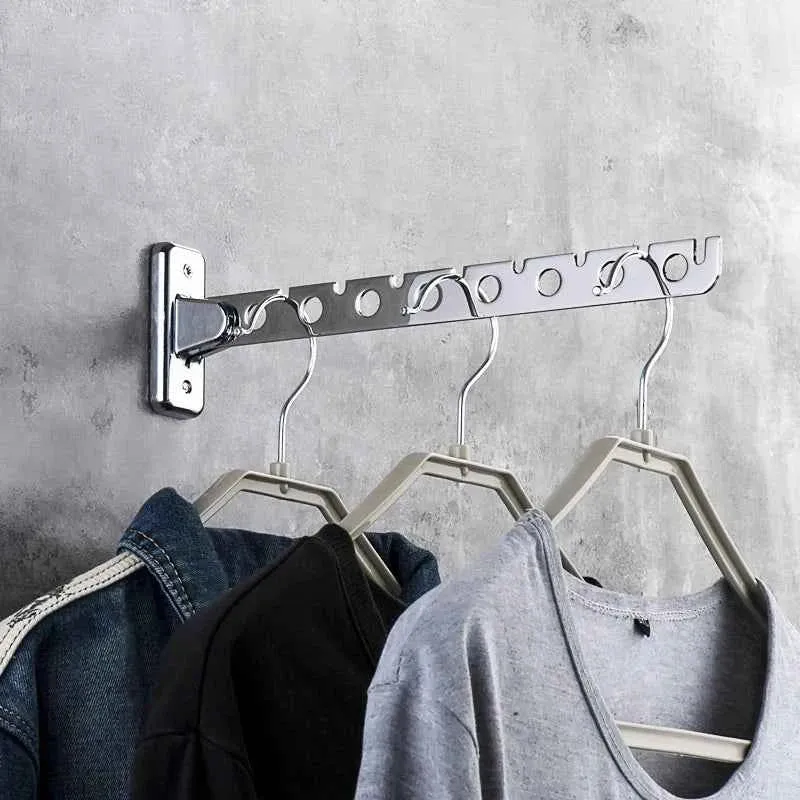 Étendoir à linge mural rabattable inox pliant