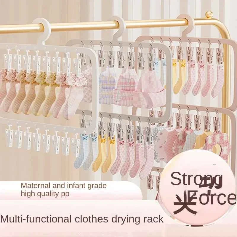 Petit étendoir à linge pliable multi-pinces