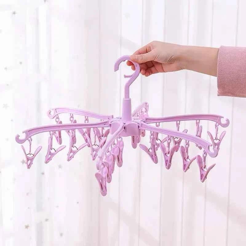 Petit étendoir à linge 24 pinces pliable rotatif