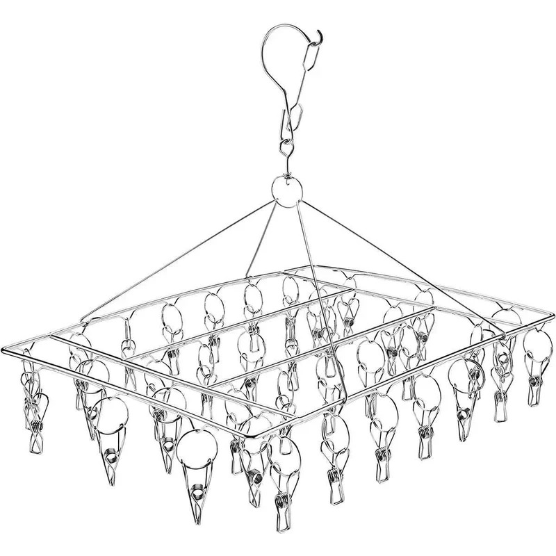 Petit étendoir à linge 24 pinces pliable rotatif