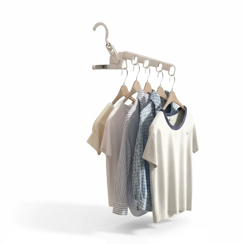 Cintre pour étendoir à linge multifonction gain de place